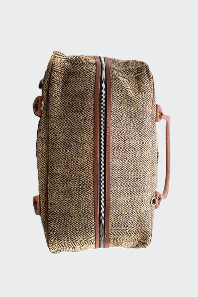 Herringbone Jute Travel Bag