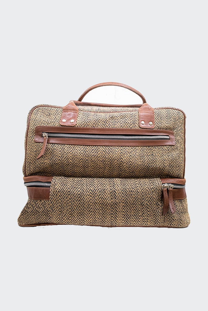 Herringbone Jute Travel Bag