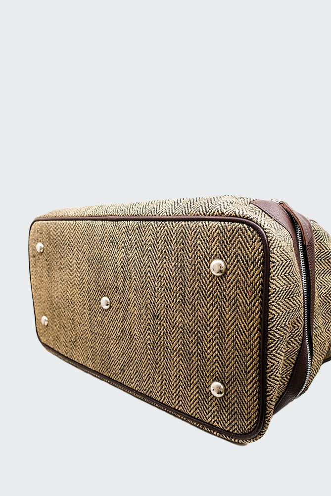 Herringbone Jute Travel Bag