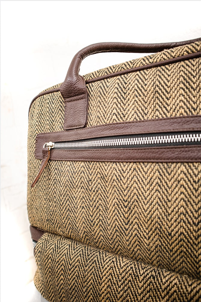 Herringbone Jute Travel Bag