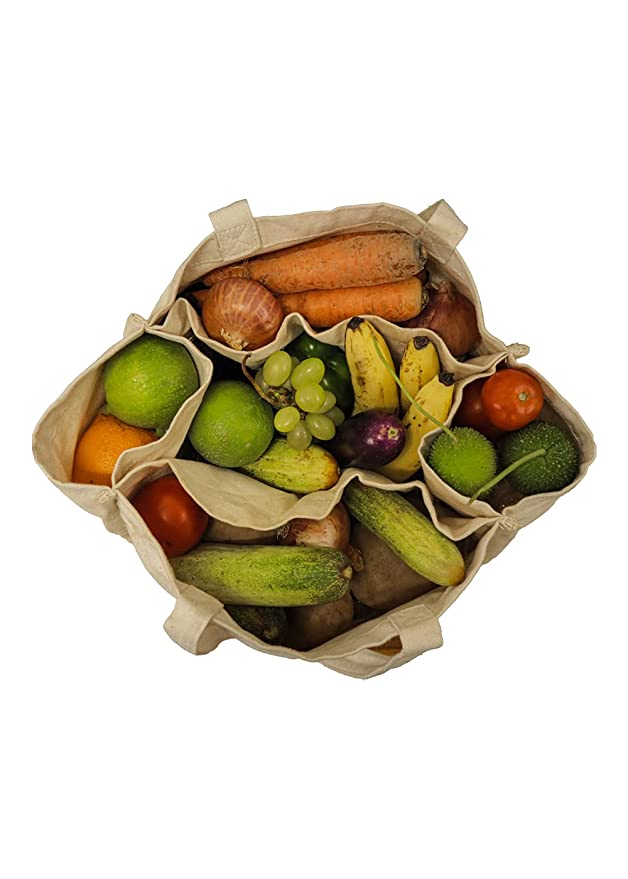 Vegetable Bag with Full Handle Stitching & Multiple Compartments