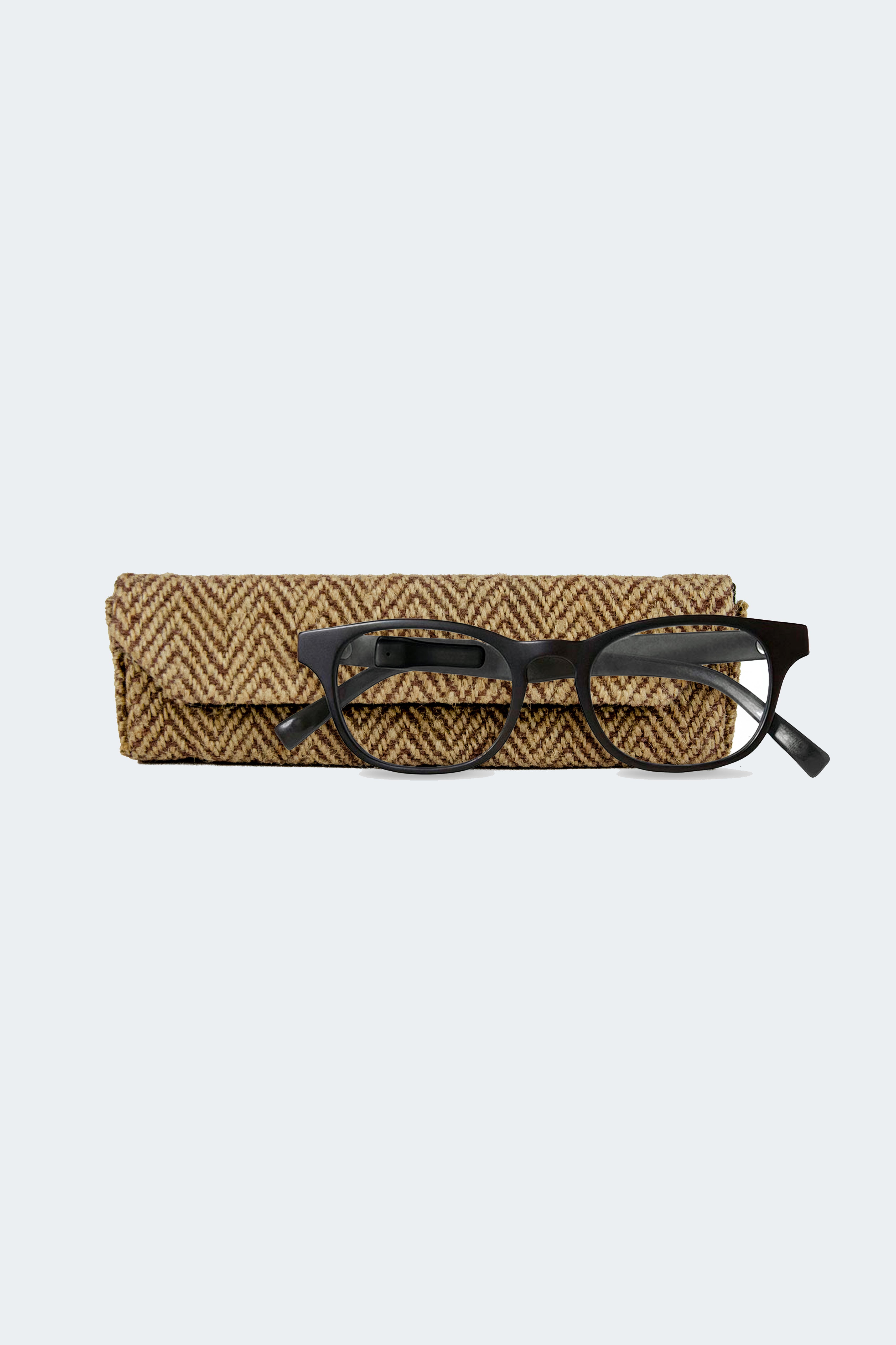 Upcycled Herringbone Jute  Eyewear Case