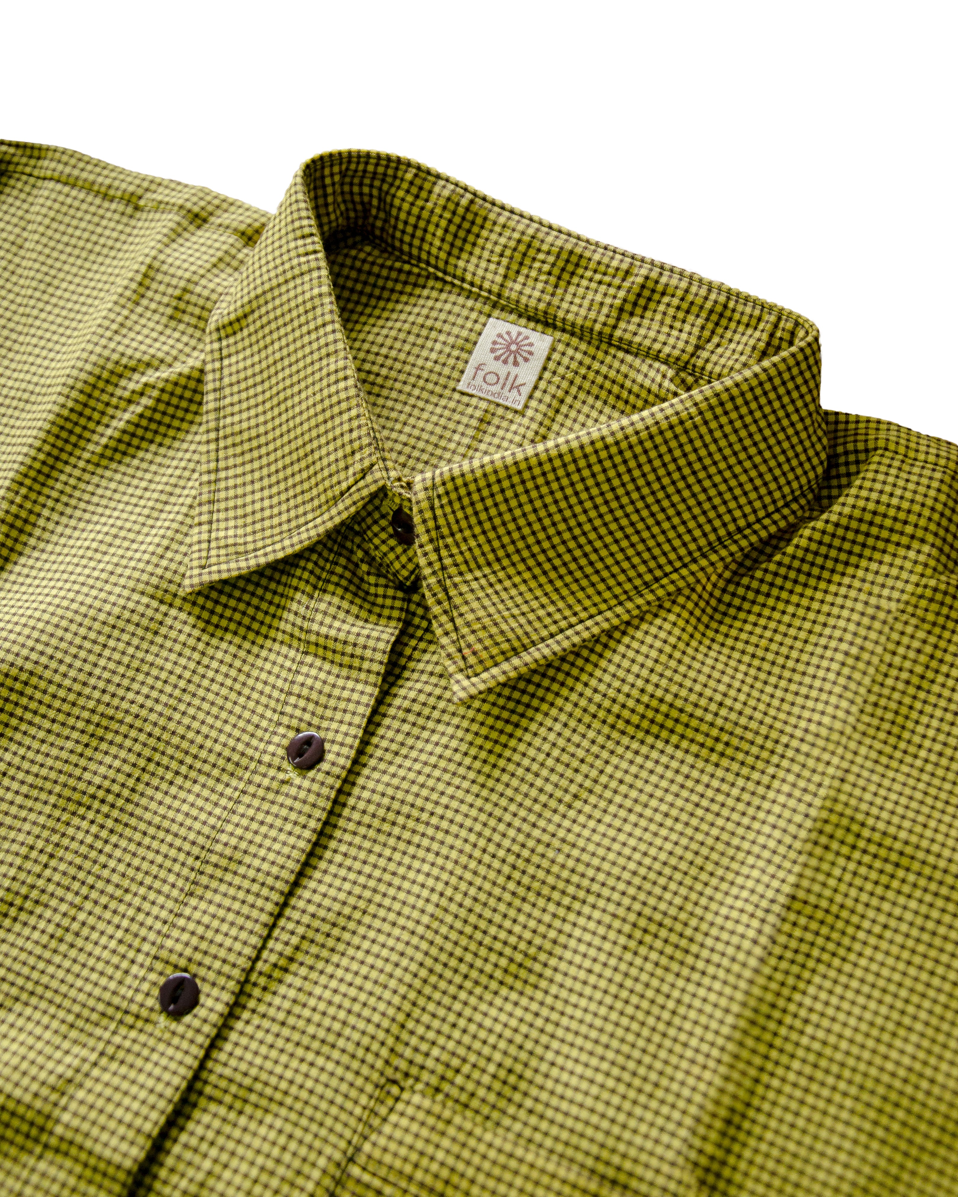 Yellow Check Tie Up Shirt