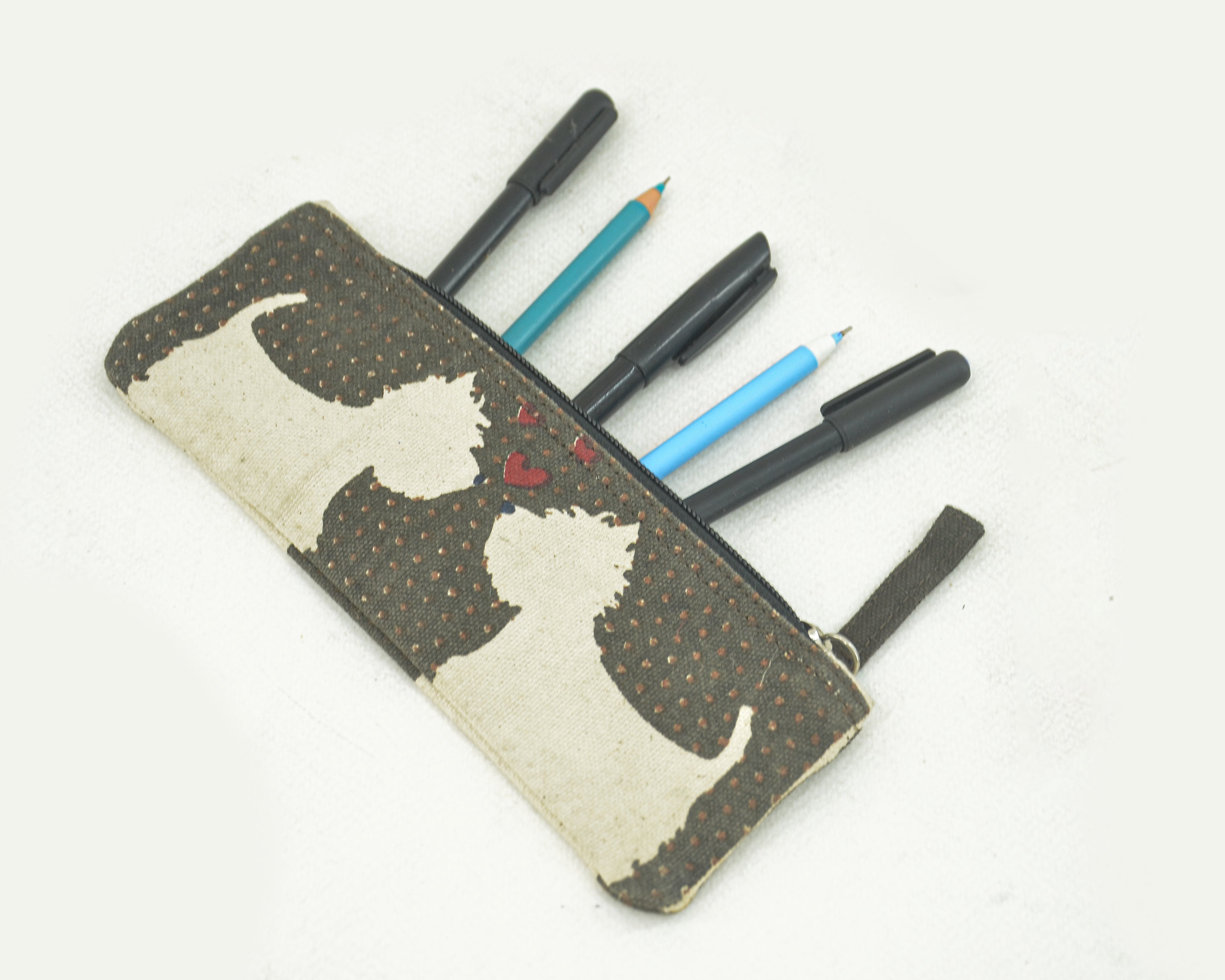 Animal Print Pencil Pouch/Case- Dog