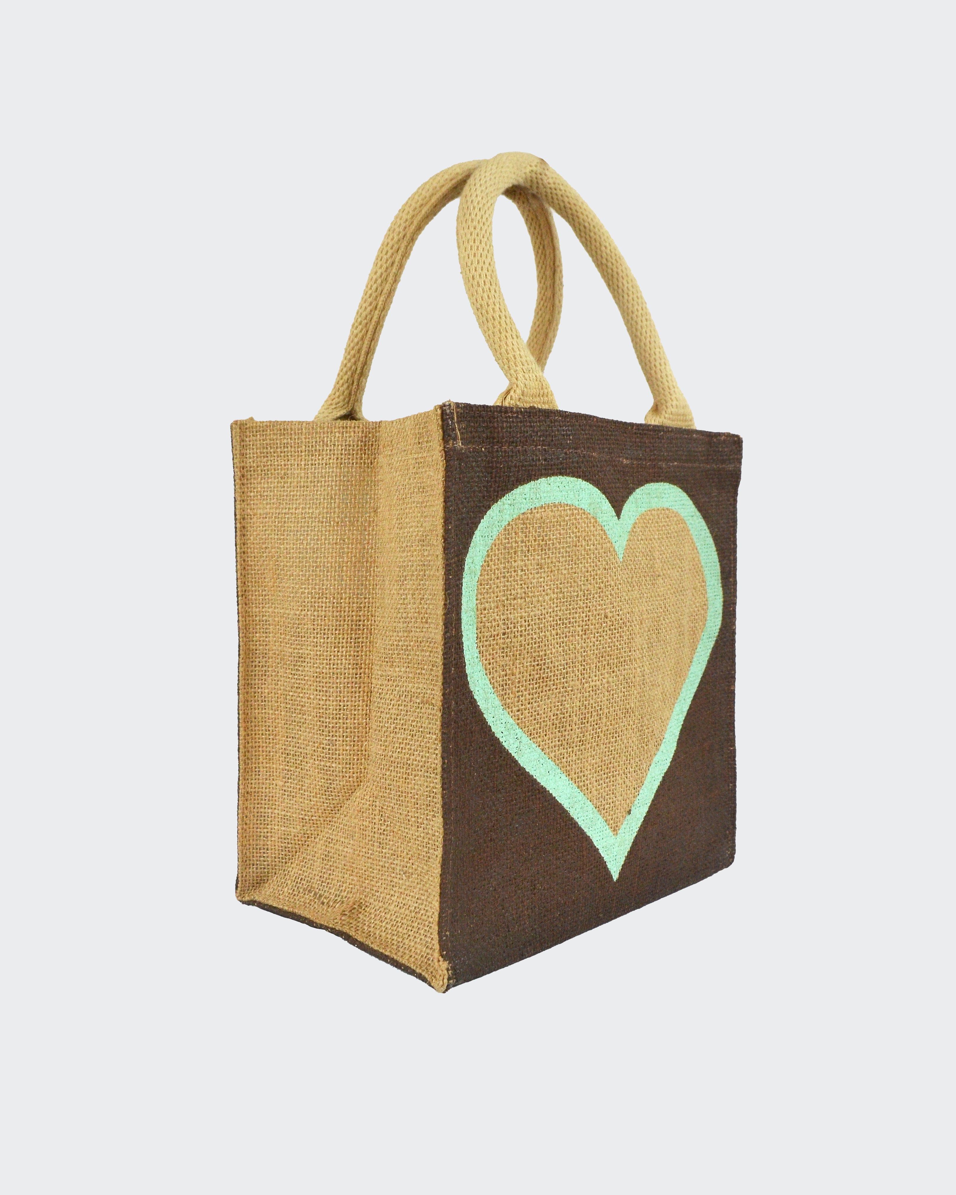 Heart Jute Lunch/Gift bag