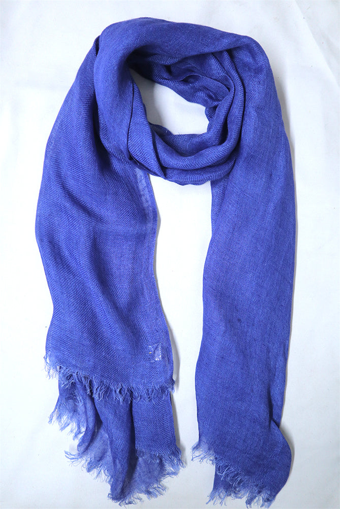 Blue Linen Scarf