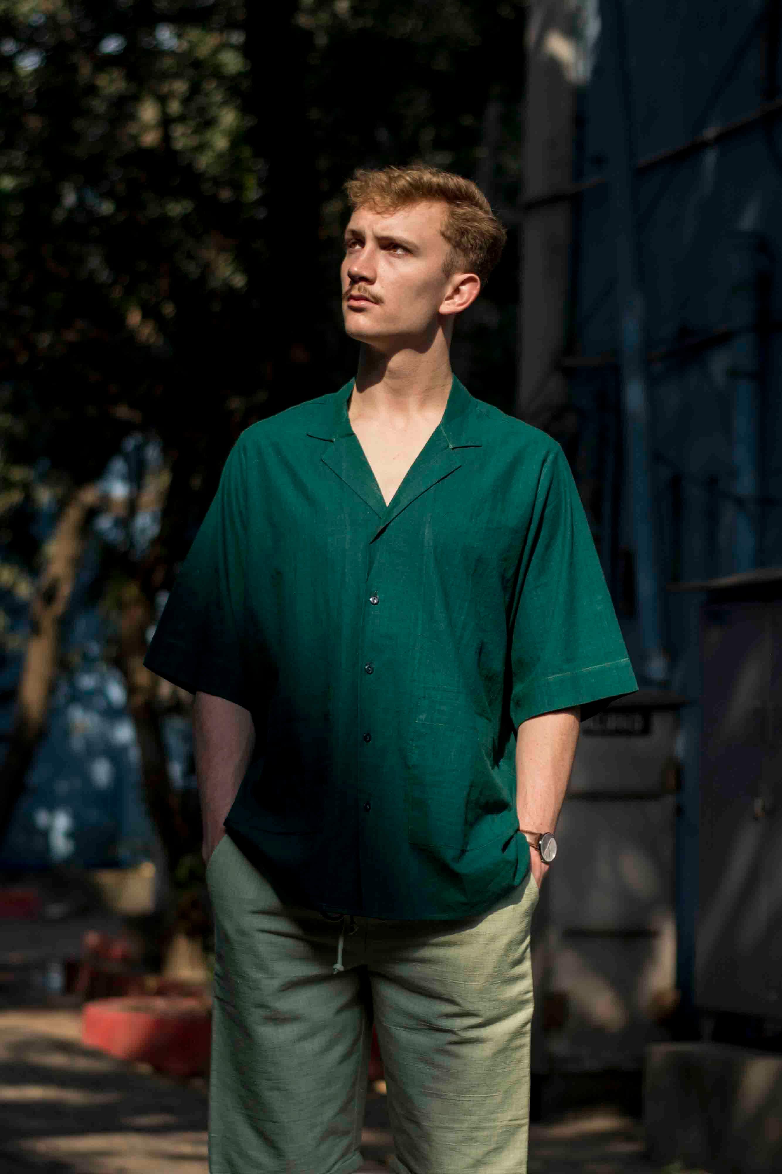 Emerald Green Casual Shirt - Folk