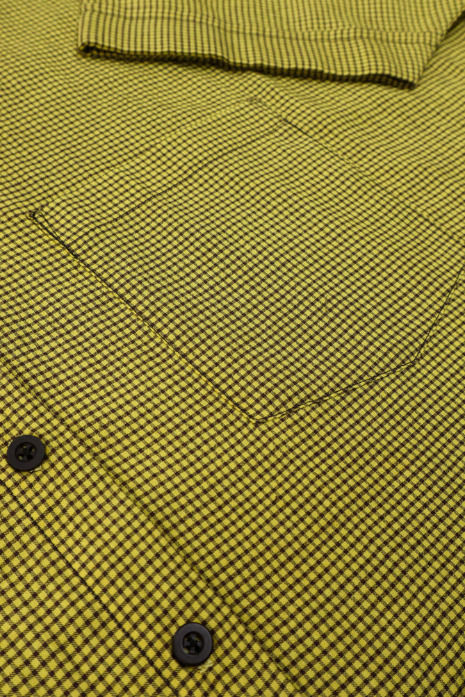 folk yello check shirt button