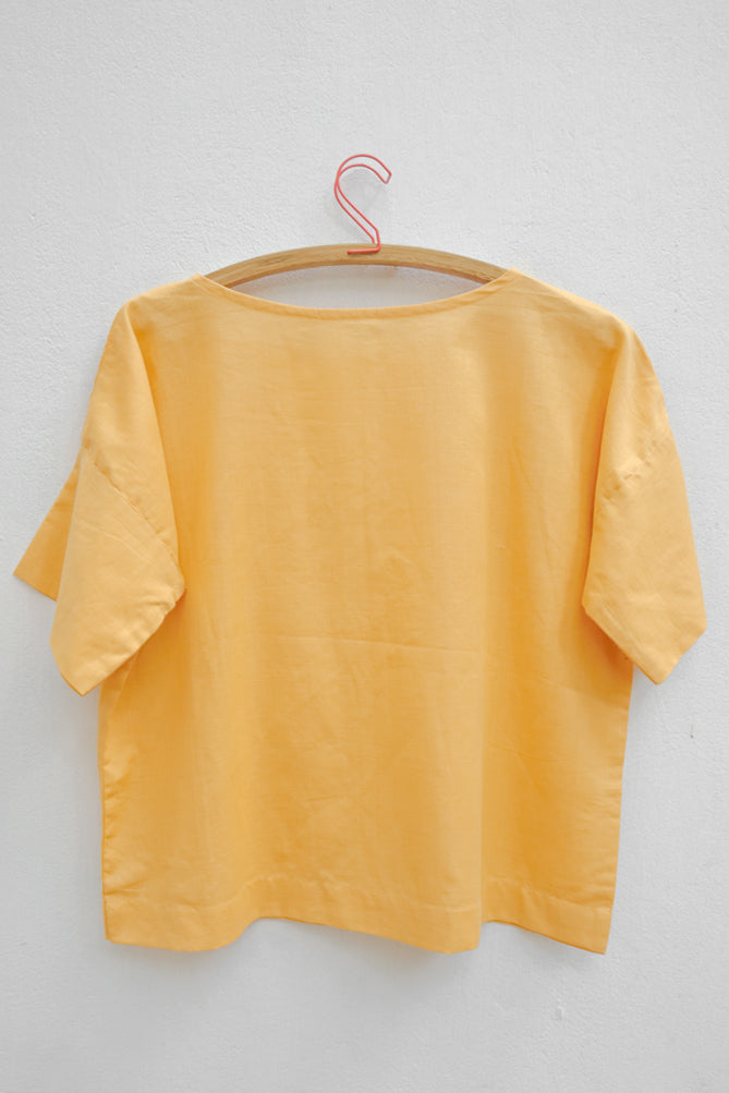 ochre yellow boxy top folk buy