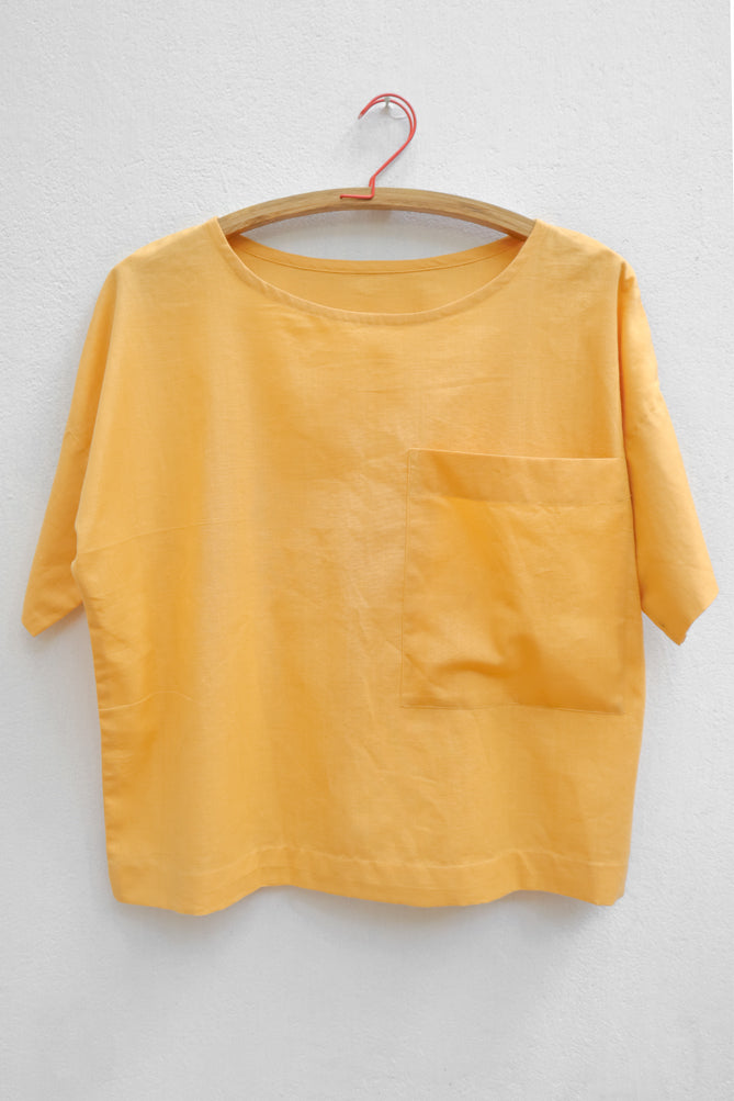 folk online folk ochre yellow boxy top